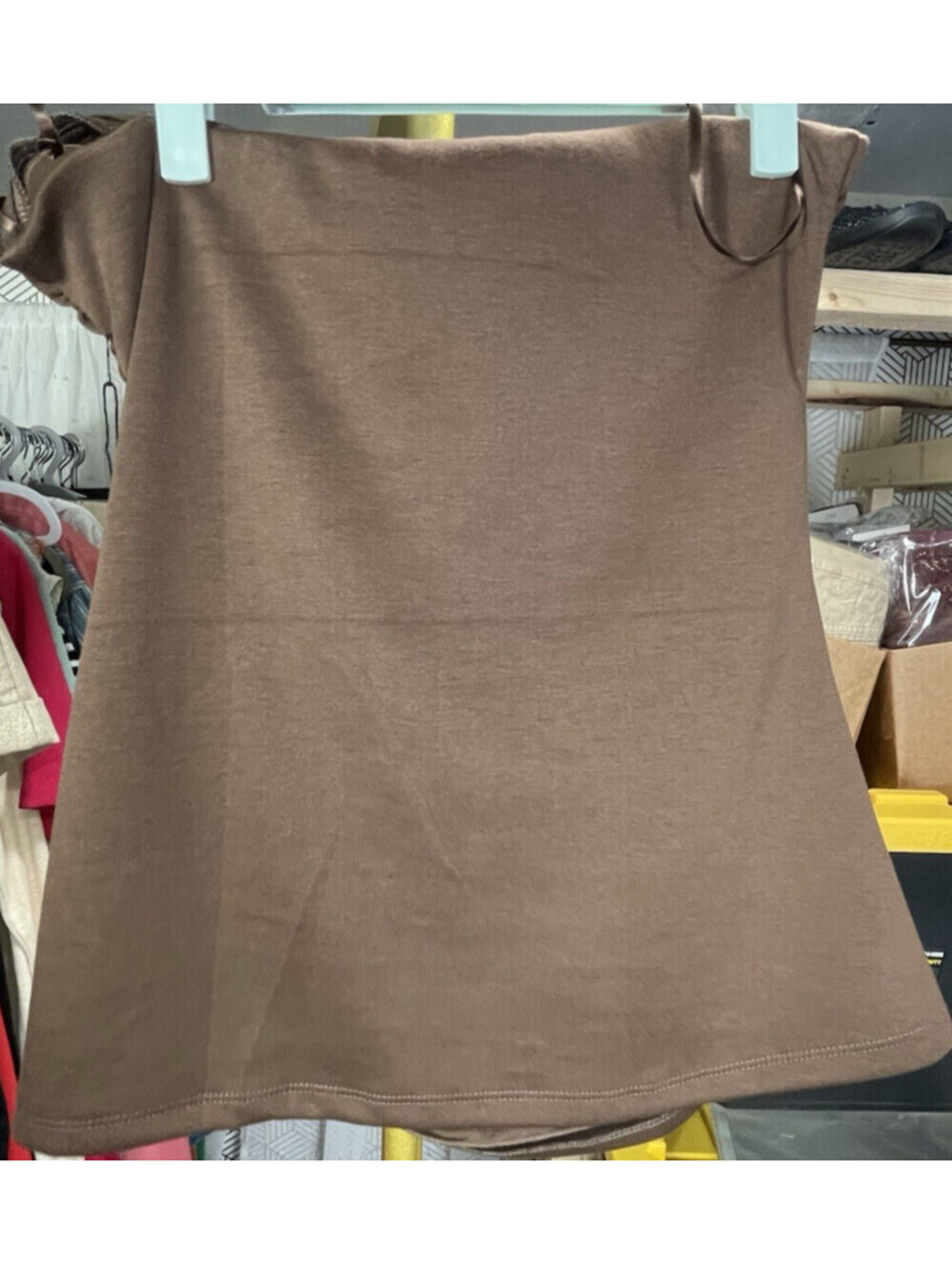 Emerson Lang Y2K Faux Suede Corset Bustier Top Women L Brown Strapless NWT Sz XL